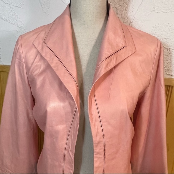 Lafayette 148 New York Leather Open Short Jacket Sz-8 - Picture 6 of 9